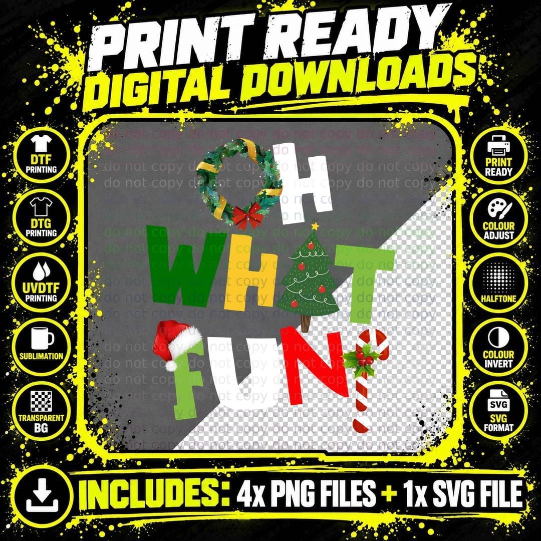 Christmas Holiday Fun T-Shirt, Festive Xmas Design Png SVG Digital Bundle