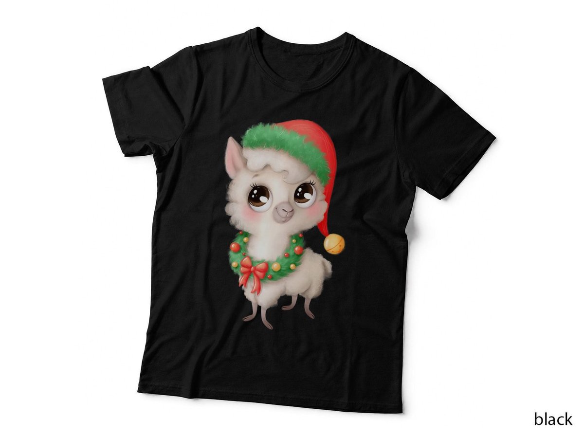 Christmas Llama Alpaca T-Shirt, Festive Holiday Design, Kids & Adults