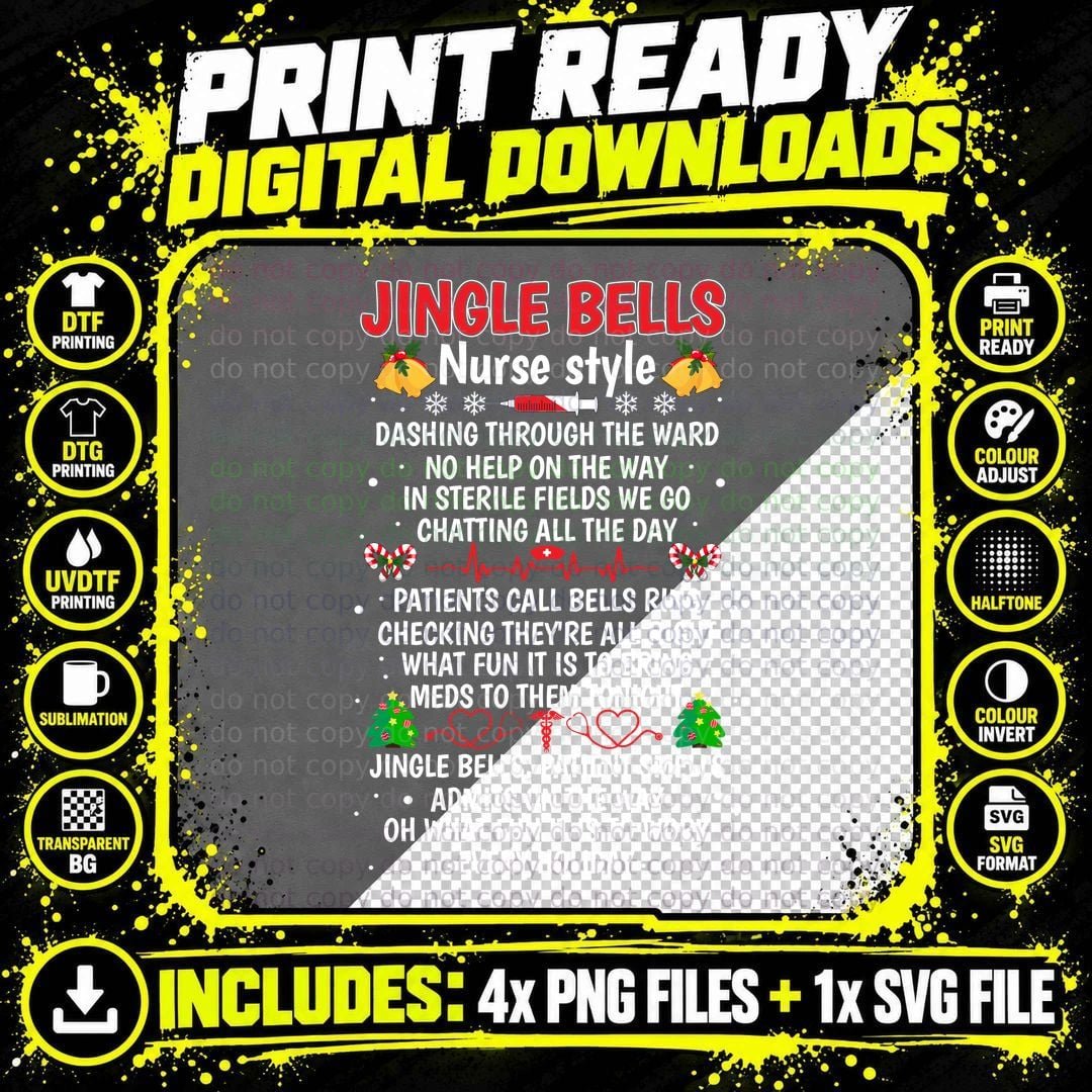 Christmas Medical Jingle Bells T-Shirt Png SVG Digital Bundle