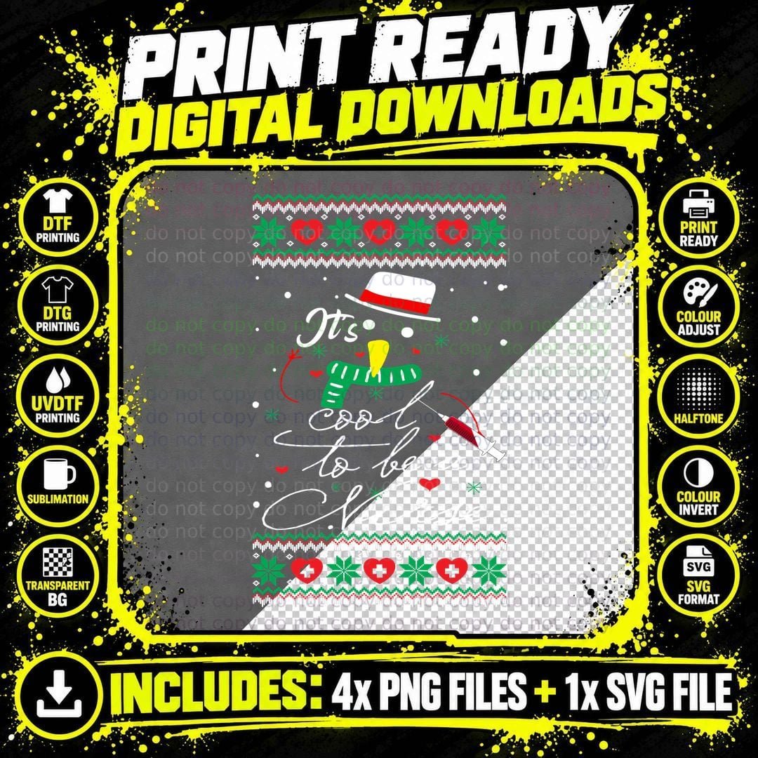 Christmas Nordic Heart T-Shirt, Festive Nordic Style Png SVG Digital Bundle