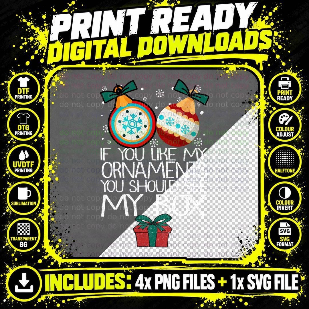 Christmas Ornament T-Shirt, Festive Holiday Print Png SVG Digital Bundle