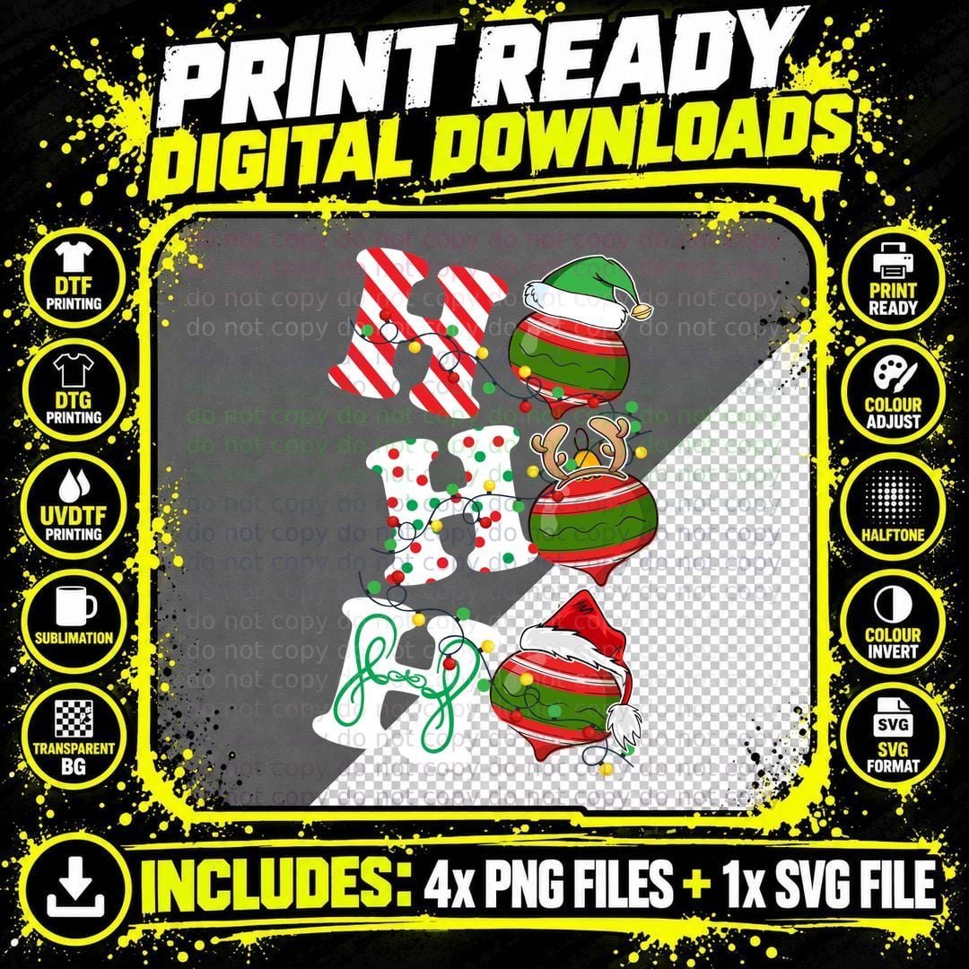 Christmas Ornament T-Shirt, Festive Holiday Print Png SVG Digital Bundle