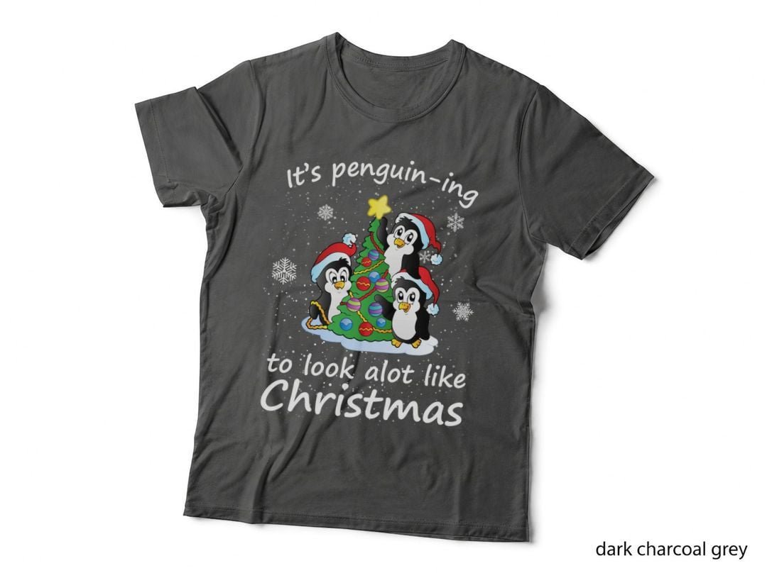 Christmas Penguin Christmas Tree T-Shirt, Festive Holiday Style