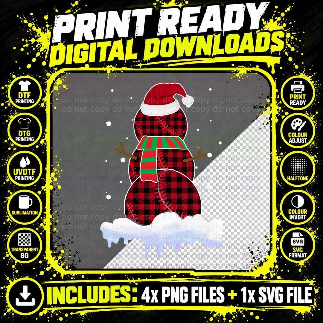 Christmas Plaid Snowman T-Shirt, Festive Holiday Style Png SVG Digital Bundle