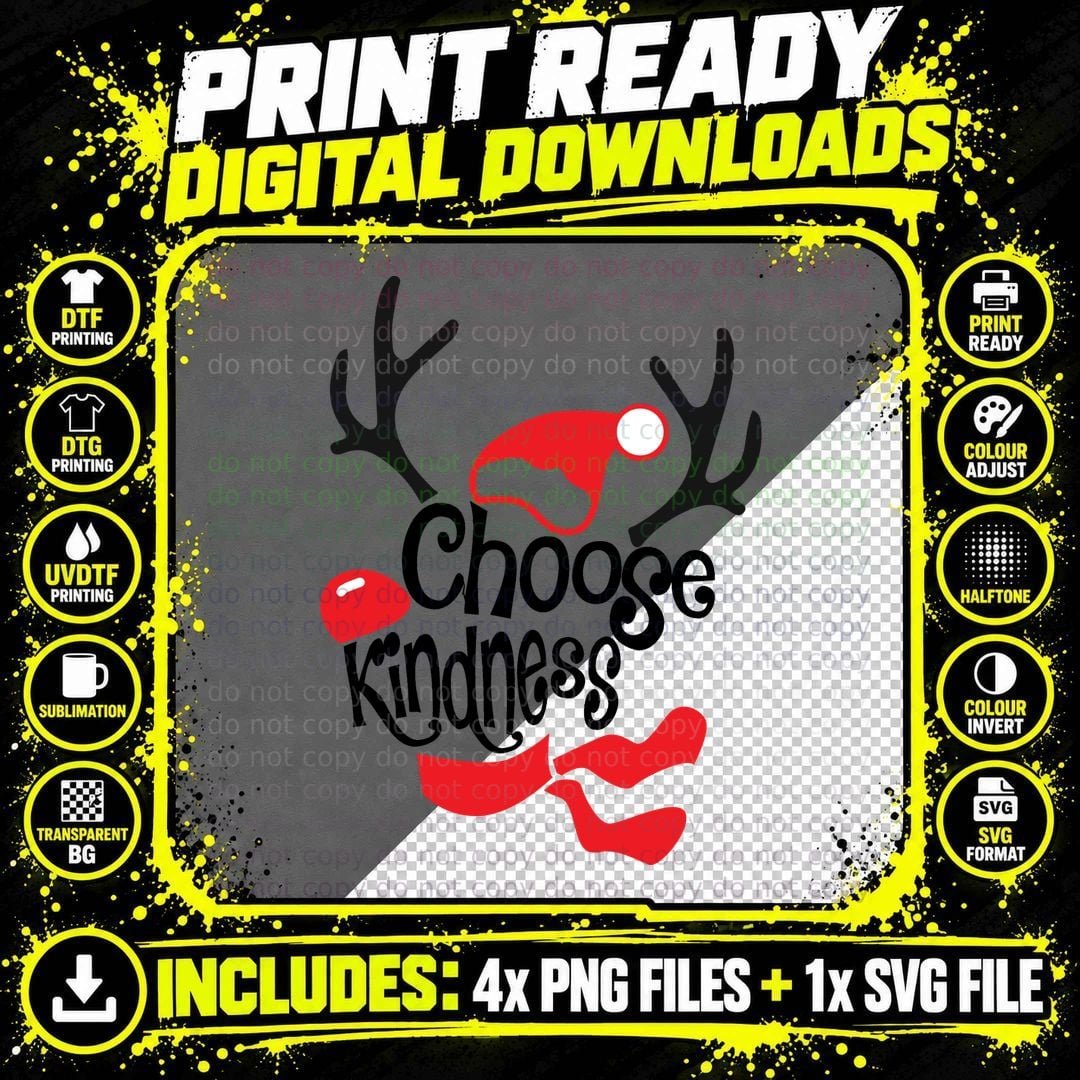 Christmas Reindeer T-Shirt, Festive Holiday Style Png SVG Digital Bundle