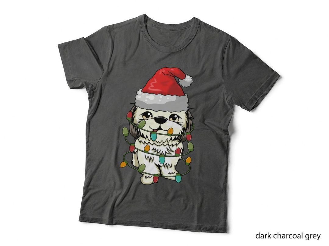 Christmas Shih Tzu T-Shirt, Festive Pet Design, Holiday Dog Lover Apparel