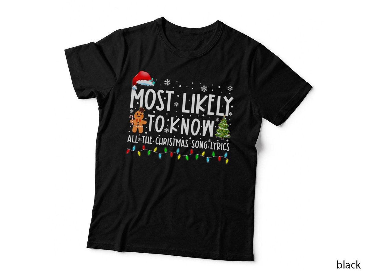 Christmas Song Lyrics T-Shirt, Festive Holiday Theme, Music Lover Style