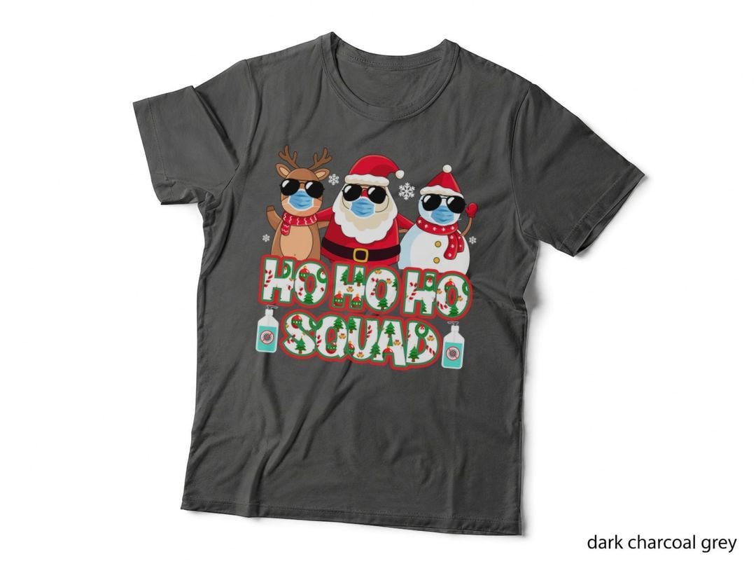 Christmas Squad Reindeer Santa Snowman T-Shirt, Festive Holiday Print
