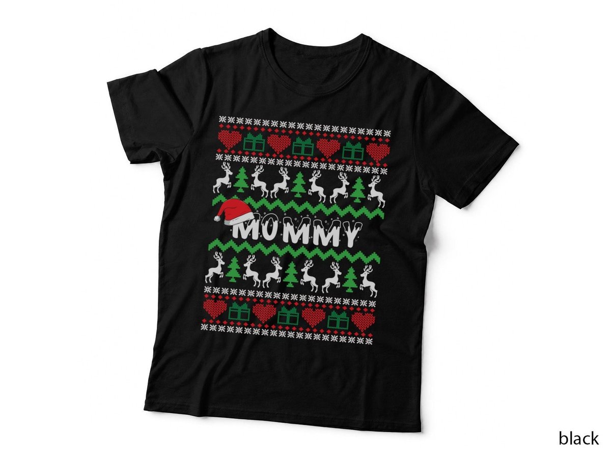 Christmas Sweater Design, Festive Holiday Print T-Shirt