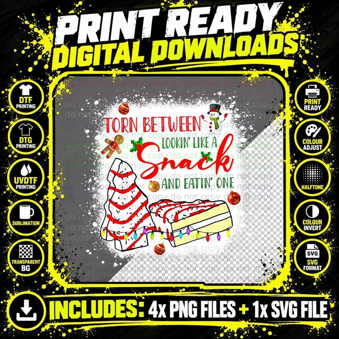Christmas T-Shirt, Funny Holiday Snack Design Png SVG Digital Bundle