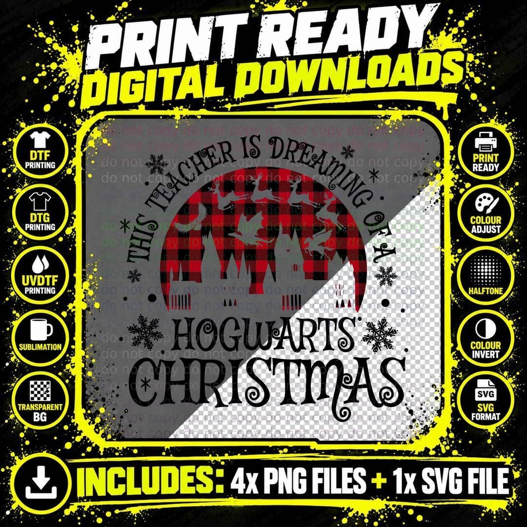 Christmas T-Shirt, Hogwarts Christmas Png SVG Digital Bundle