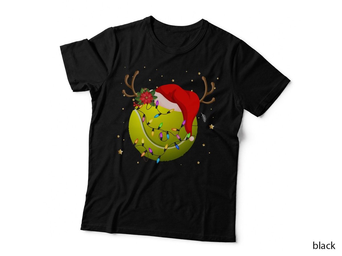 Christmas Tennis Ball T-Shirt, Festive Holiday Print, Pet Lover Apparel
