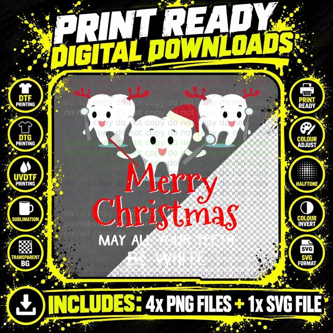 Christmas Tooth Fairy T-Shirt, Festive Holiday Style Png SVG Digital Bundle