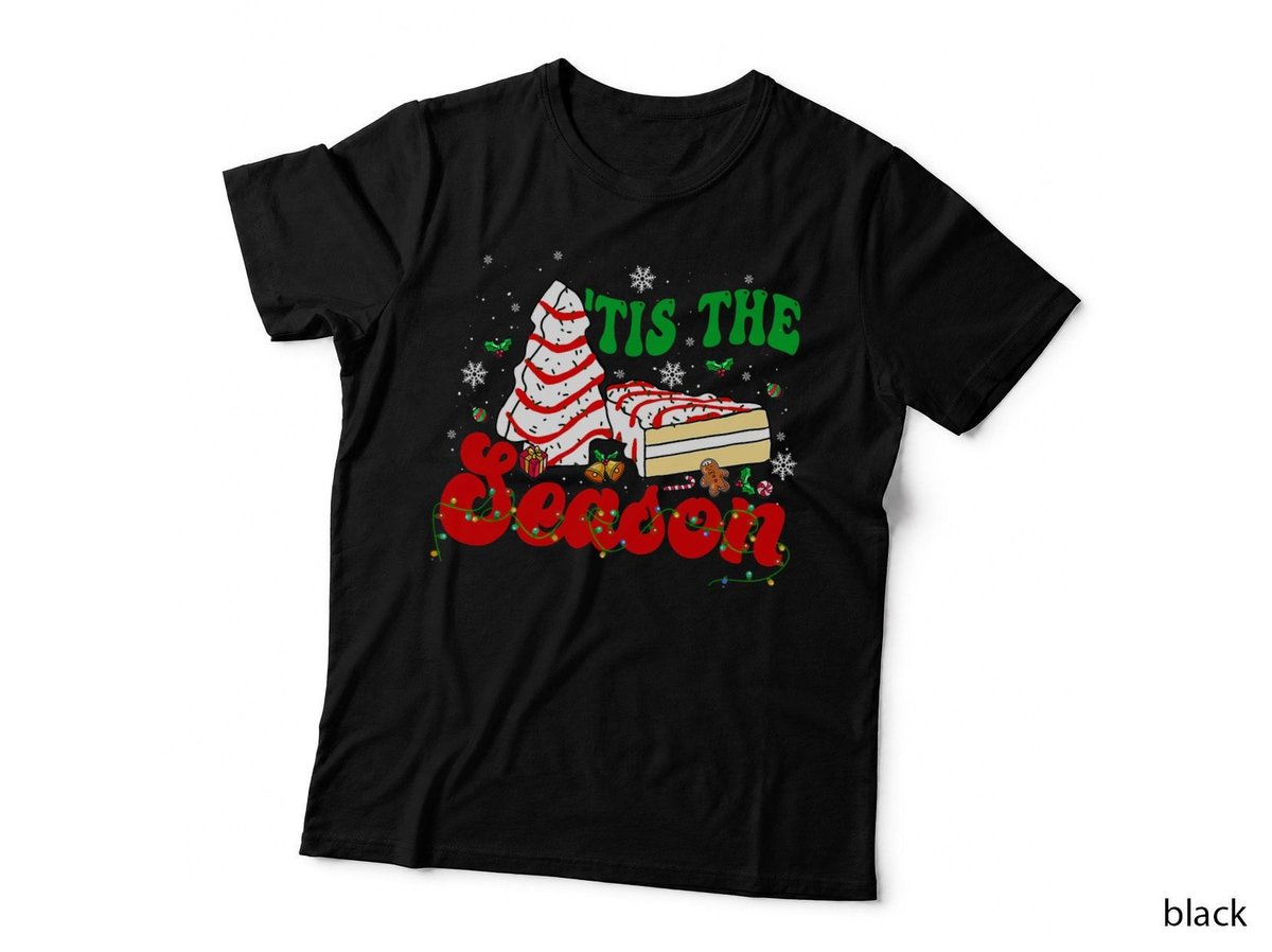 Christmas Tree Cake T-Shirt, Festive Holiday Theme