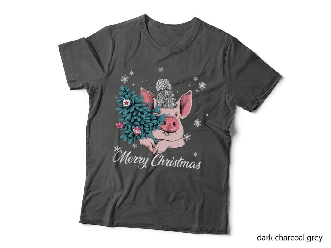 Christmas Tree Pig T-Shirt, Festive Holiday Design, Pet Lover Apparel