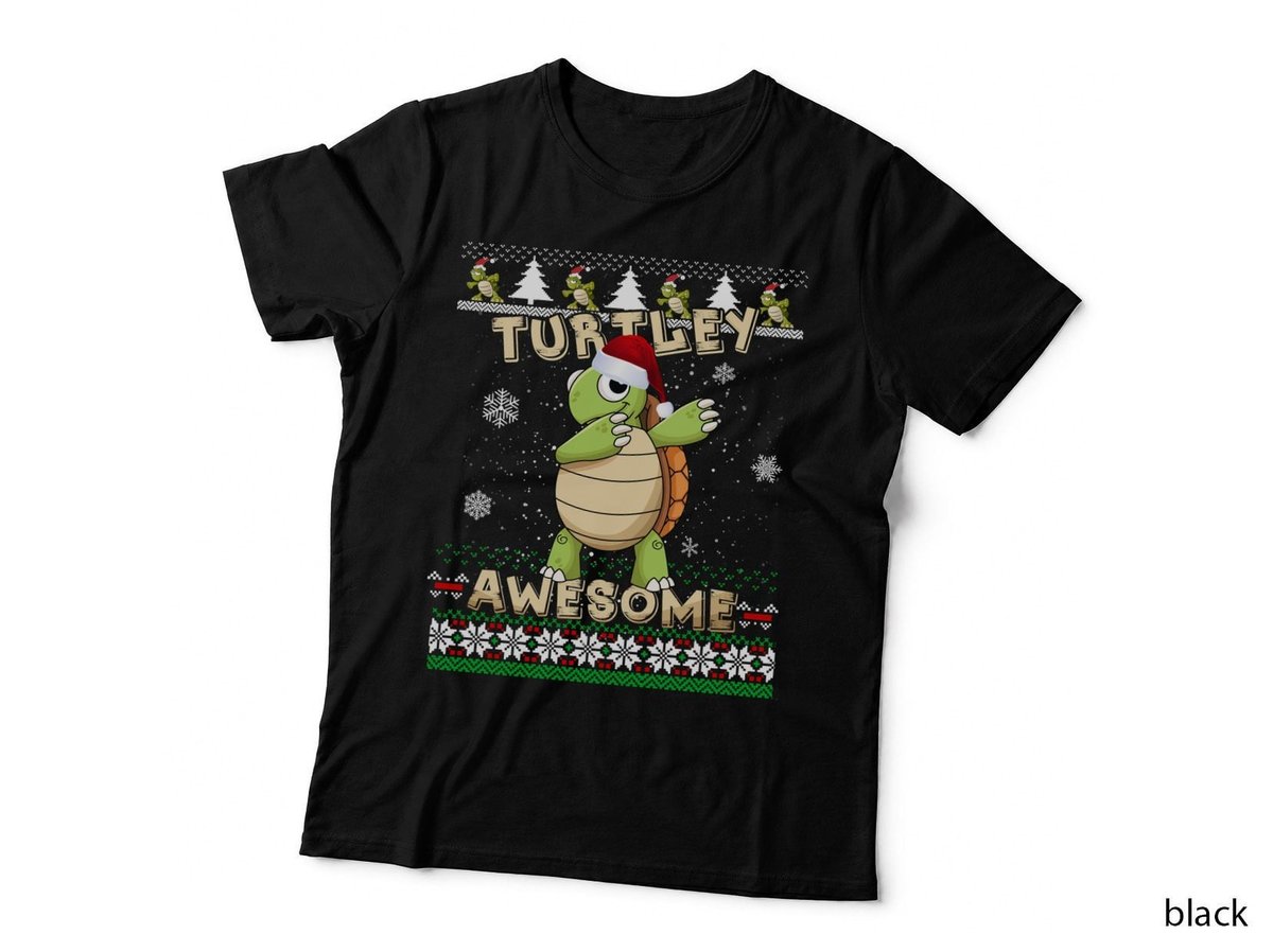 Christmas Turtle T-Shirt, Festive Holiday Sweater, Cute Animal Print