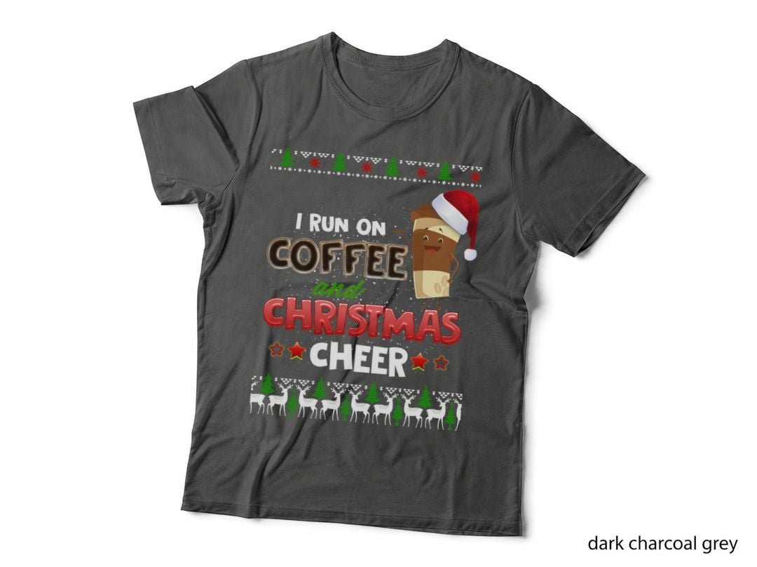 Coffee and Christmas T-Shirt, Holiday Cheer, Coffee Lover Apparel