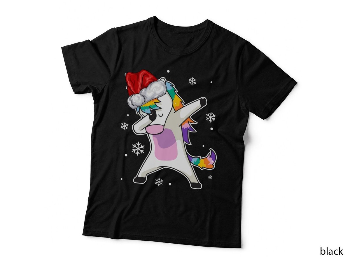 Dabbing Unicorn T-Shirt, Christmas Party Style, Festive Fun