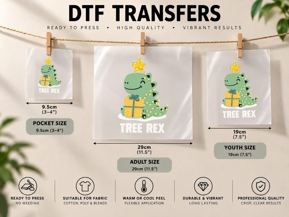 Dinosaur Christmas Tree, Festive Holiday Design, Pet Lover DTF Transfer Iron On