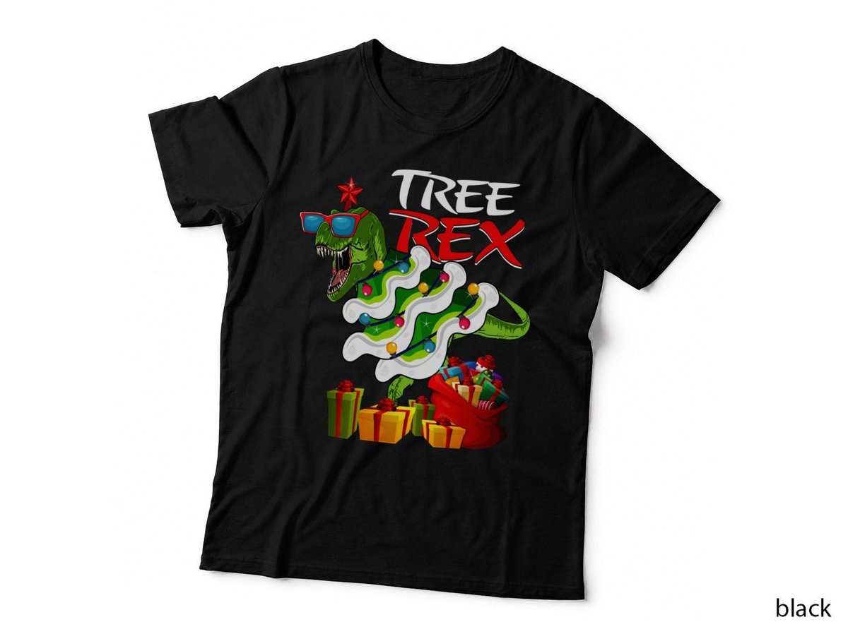 Dinosaur Christmas Tree T-Shirt, Festive Holiday Style, Pet Lover Apparel