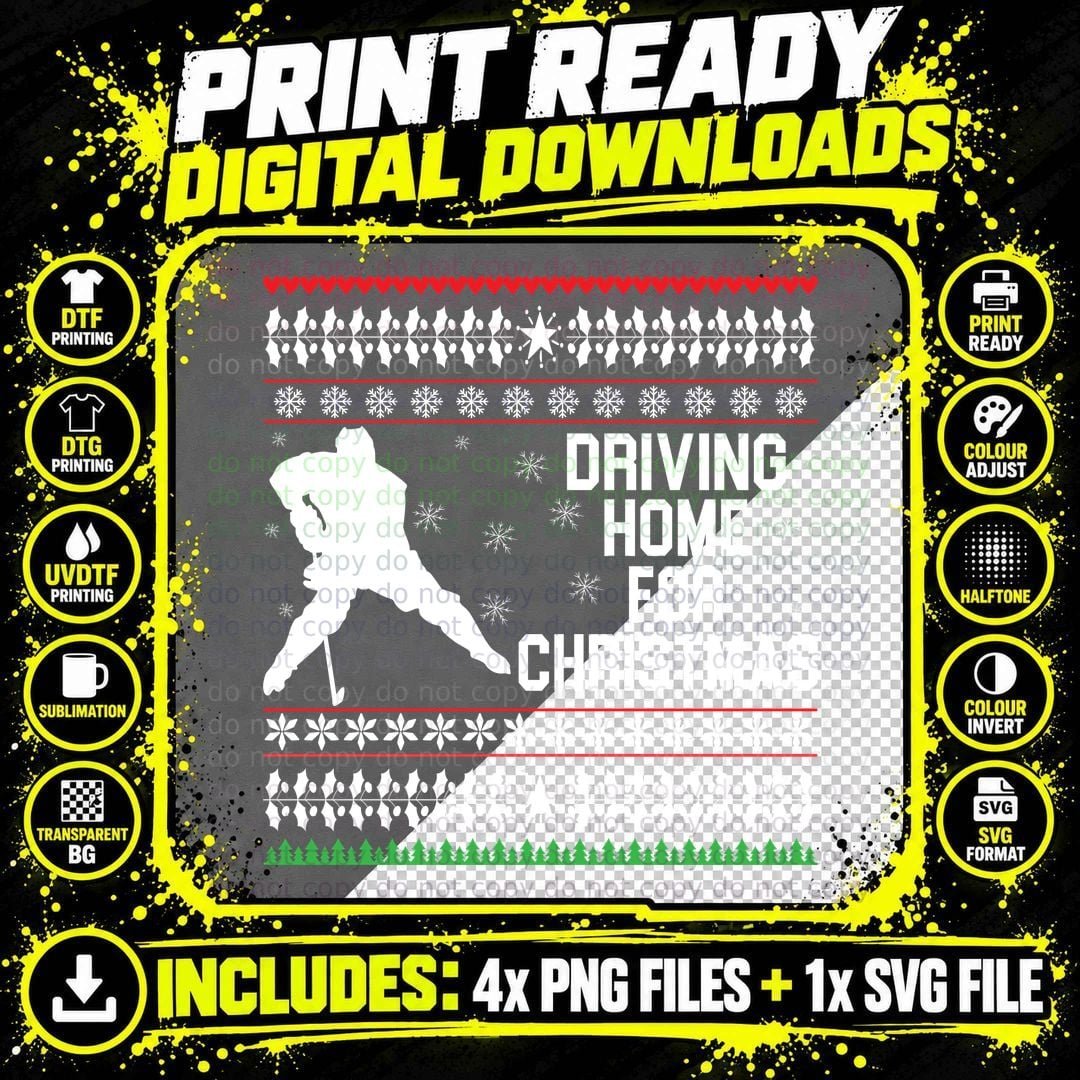 Driving Home for Christmas T-Shirt Png SVG Digital Bundle