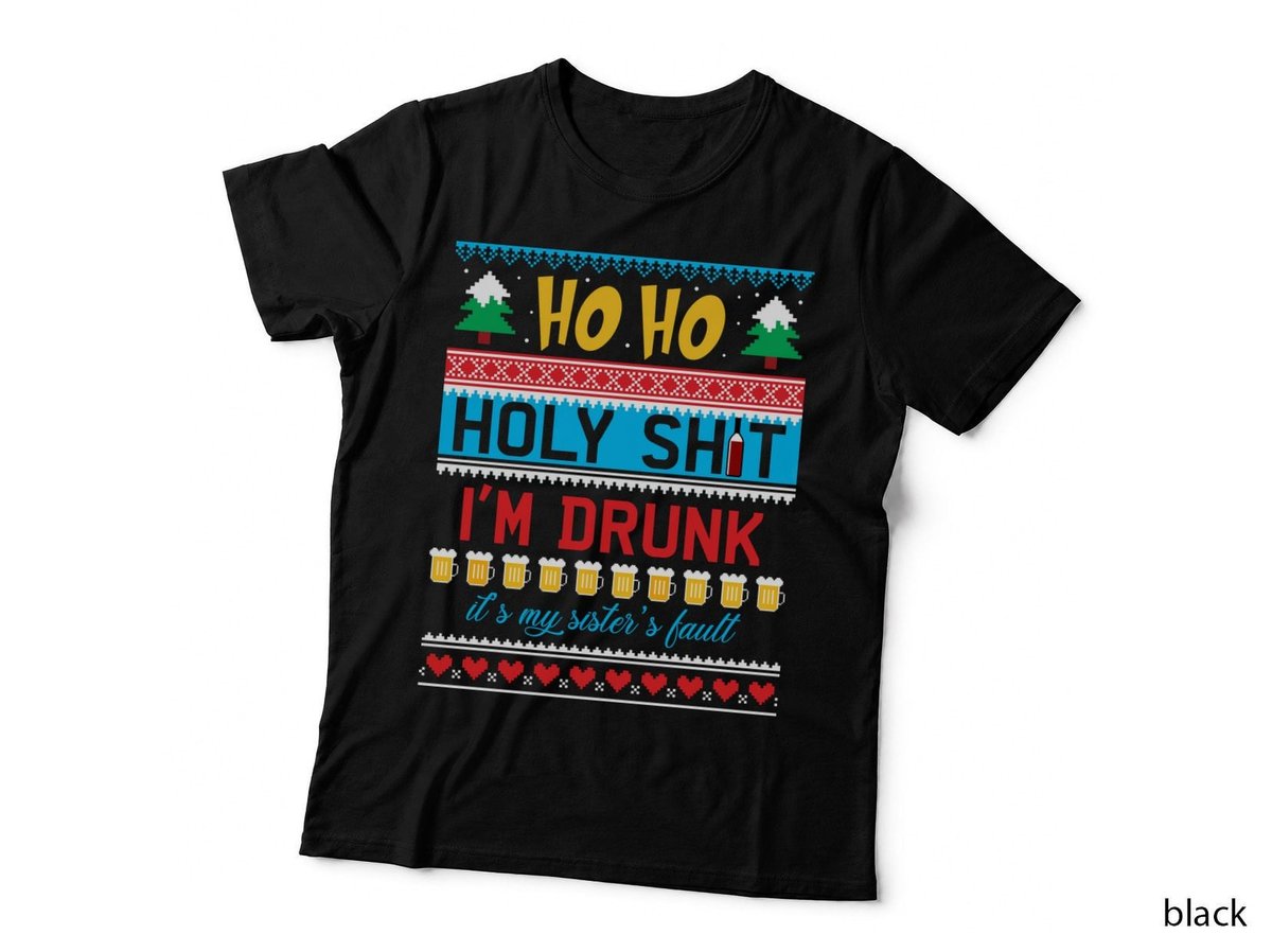 Drunk Christmas T-Shirt, Funny Sarcasm, Holiday Humor