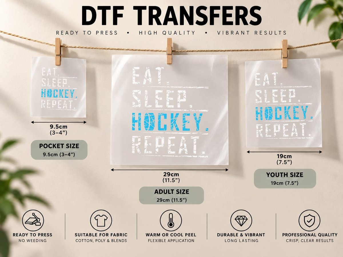 Eat Sleep Hockey Repeat Ice Sport Christmas Birthday Son DTF Transfer Iron On