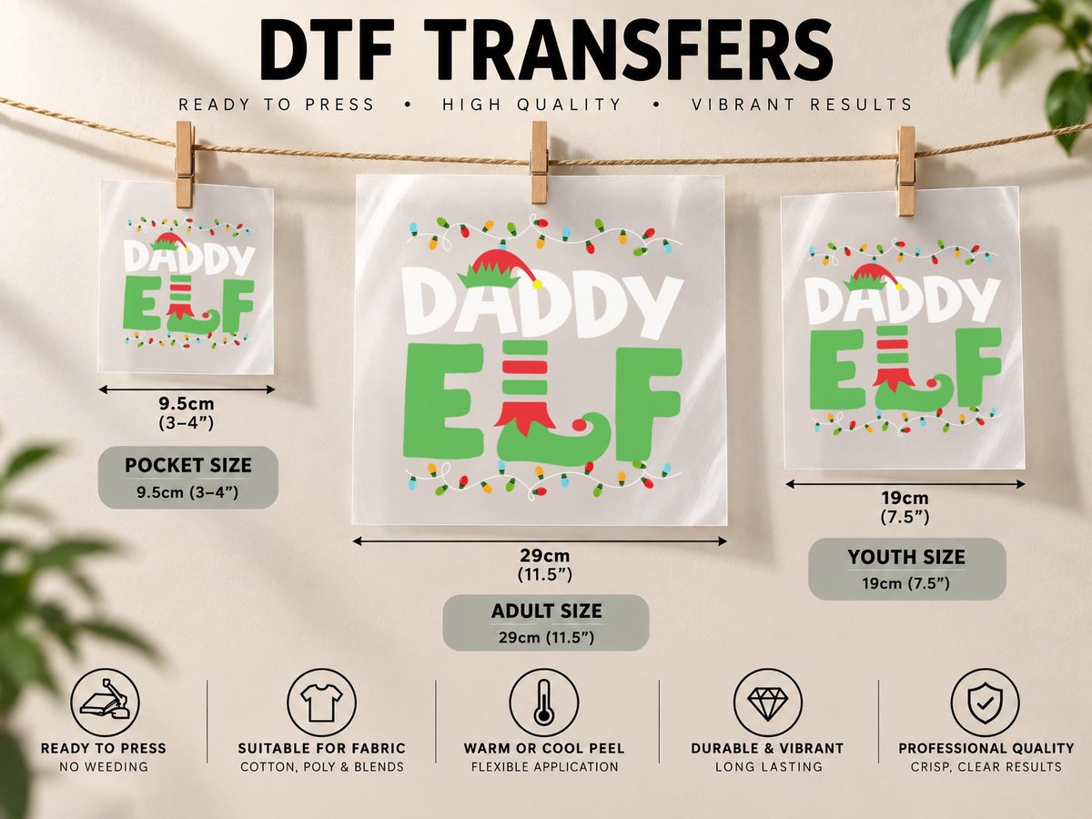 Elf Christmas, Festive Holiday Design, Christmas DTF Transfer Iron On