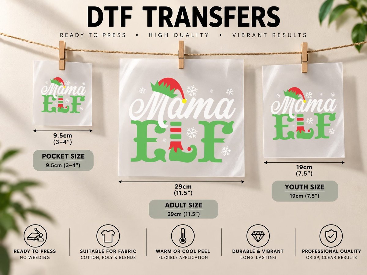 Elf Christmas, Festive Holiday Design, Holiday DTF Transfer Iron On
