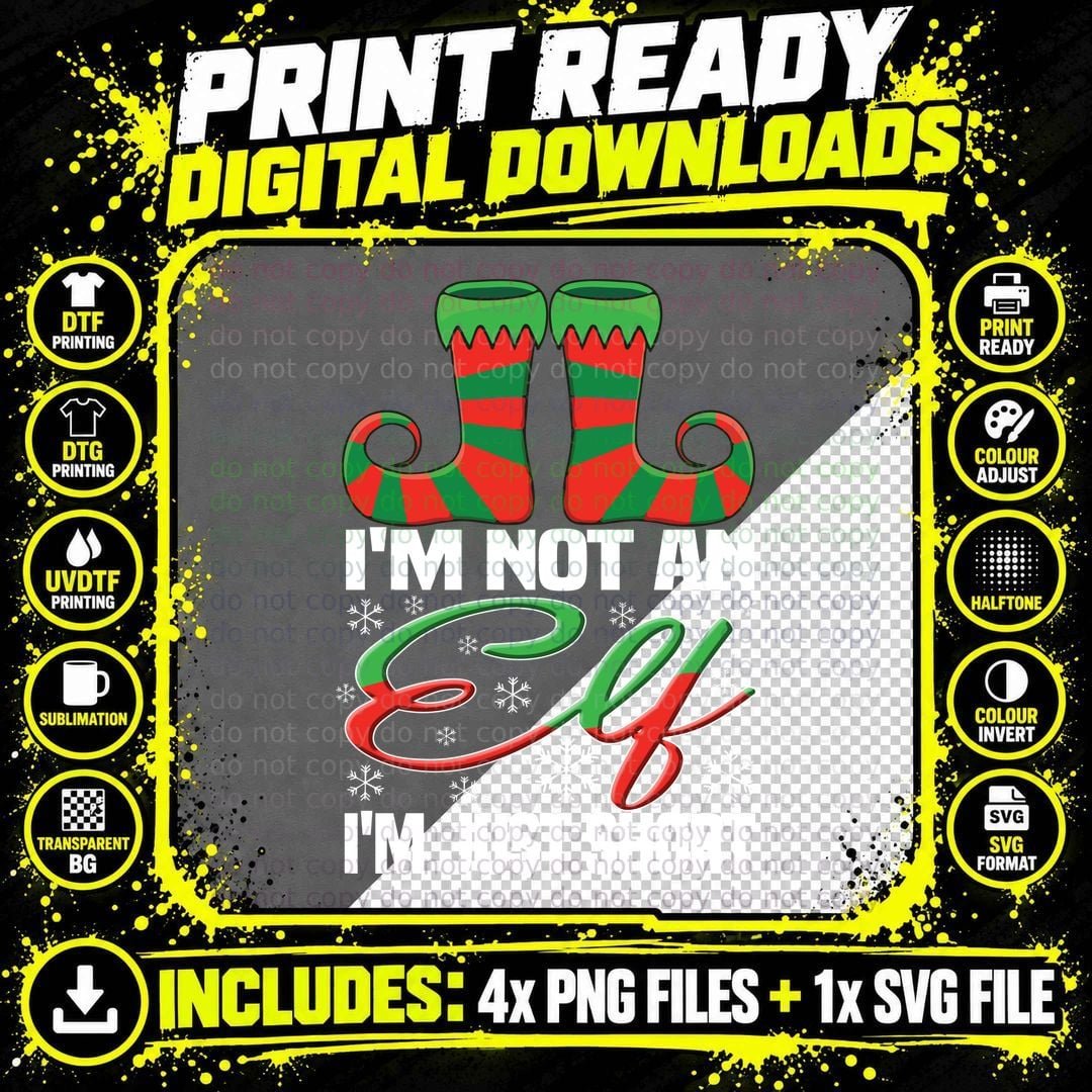 Elf Christmas T-Shirt, Festive Holiday Print Png SVG Digital Bundle