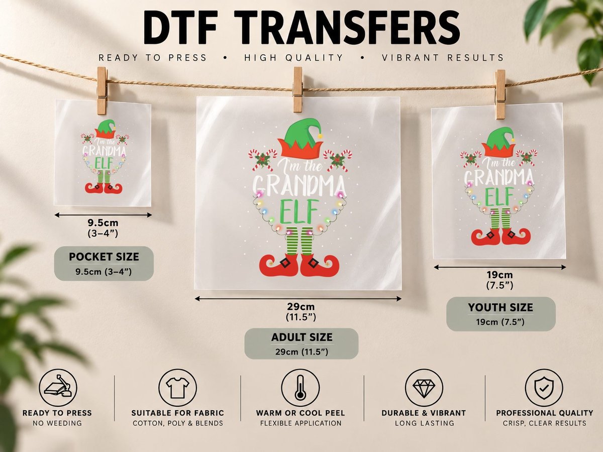 Elf Christmas, Festive Holiday Theme, Holiday DTF Transfer Iron On