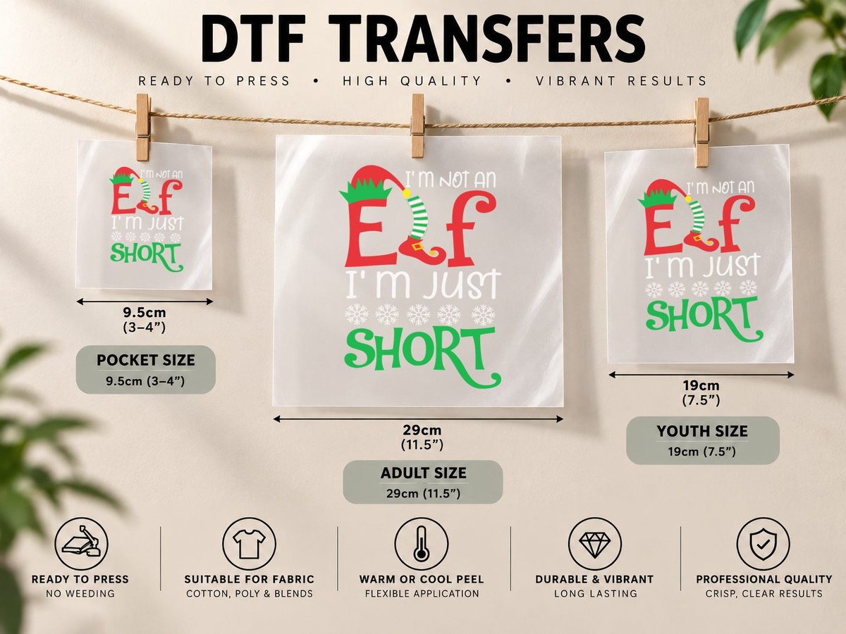 Elf Christmas, Festive Holiday Theme, Holiday Gift Idea DTF Transfer Iron On