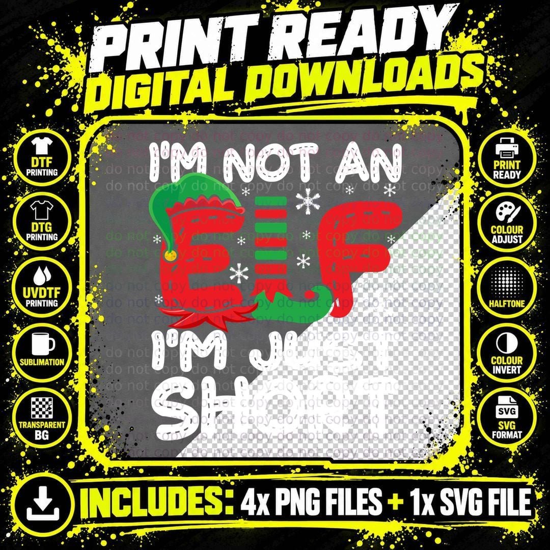 Elf Christmas T-Shirt, Holiday Festive Design Png SVG Digital Bundle
