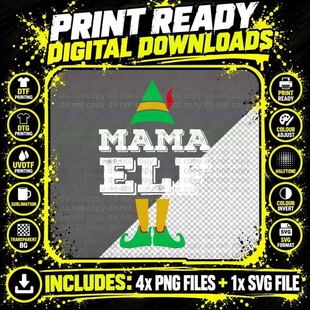Elf Hat T-Shirt, Christmas Holiday Theme Png SVG Digital Bundle