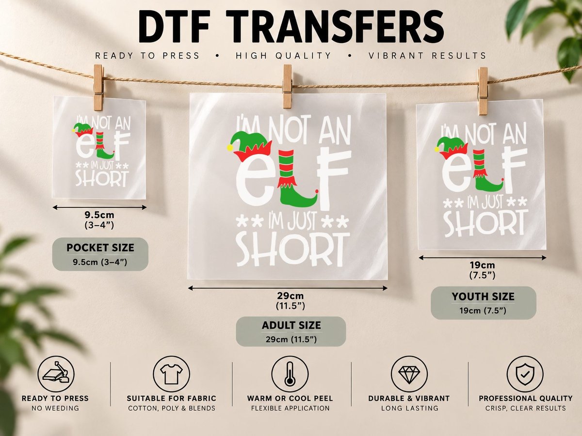 Elf Hat and Boot, Christmas Holiday Theme DTF Transfer Iron On