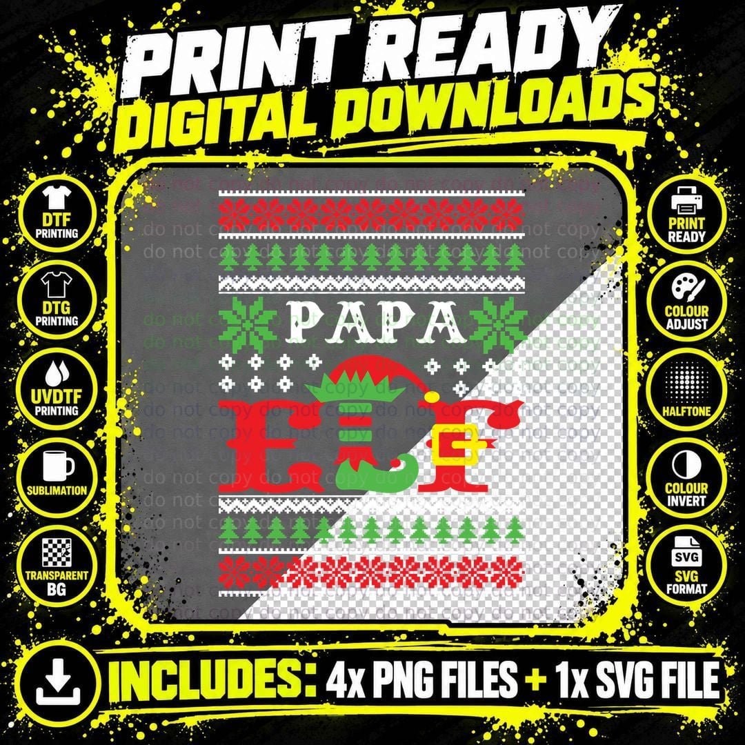 Elf Movie Christmas T-Shirt, Festive Holiday Print Png SVG Digital Bundle