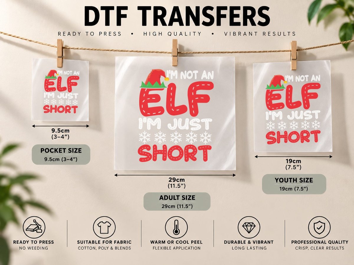 Elf Movie Logo, Christmas Holiday Theme, Festive Gift Idea DTF Transfer Iron On