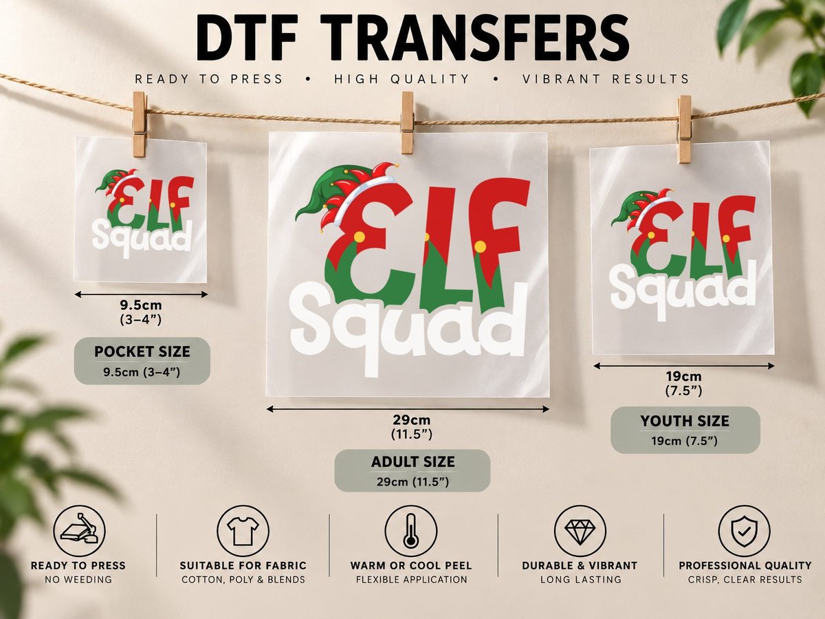 Elf Movie Logo, Christmas Holiday Theme DTF Transfer Iron On