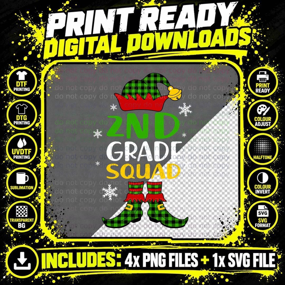 Elf Squad Christmas T-Shirt, Festive Holiday Theme Png SVG Digital Bundle