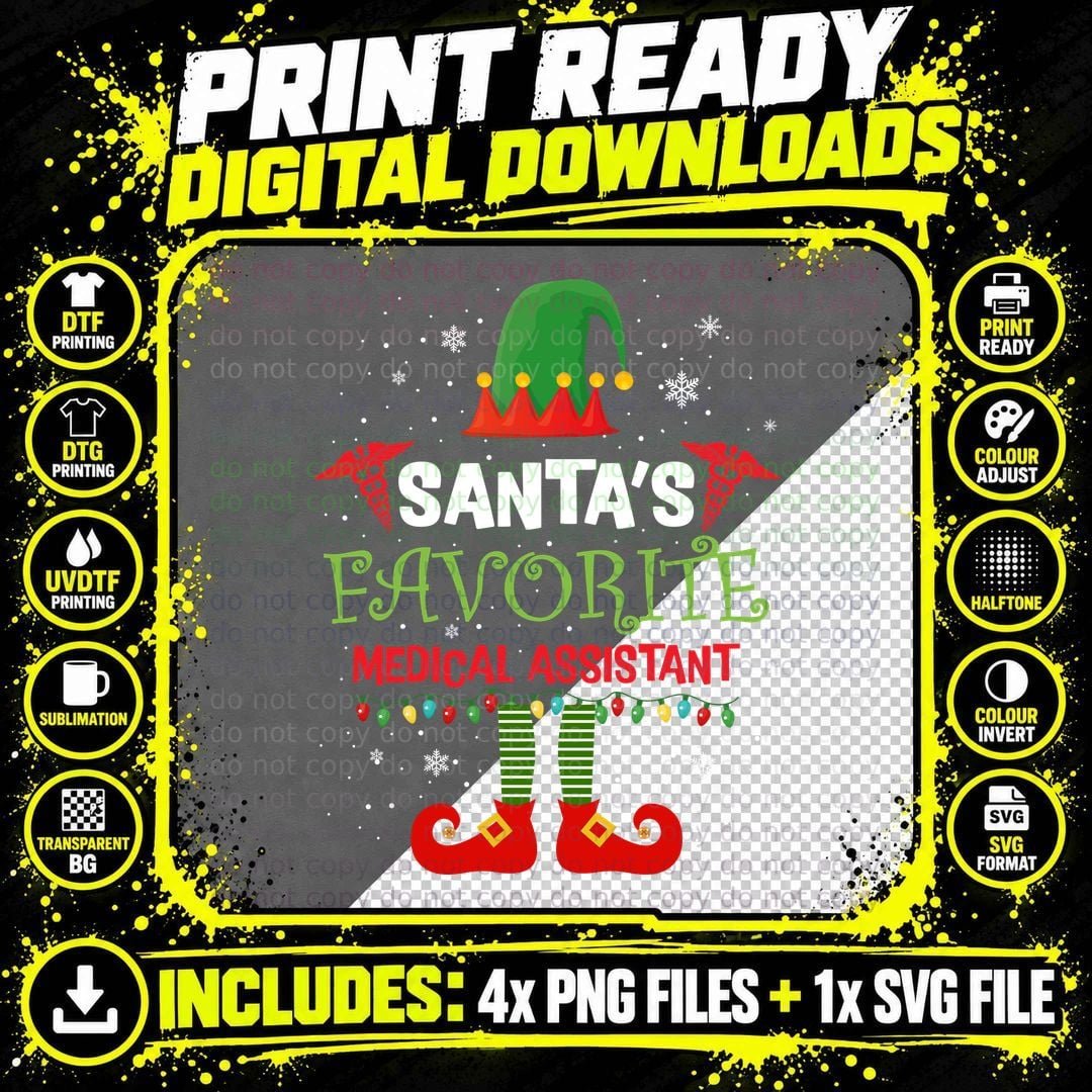 Favorite Medical Assistant Christmas T-Shirt Png SVG Digital Bundle