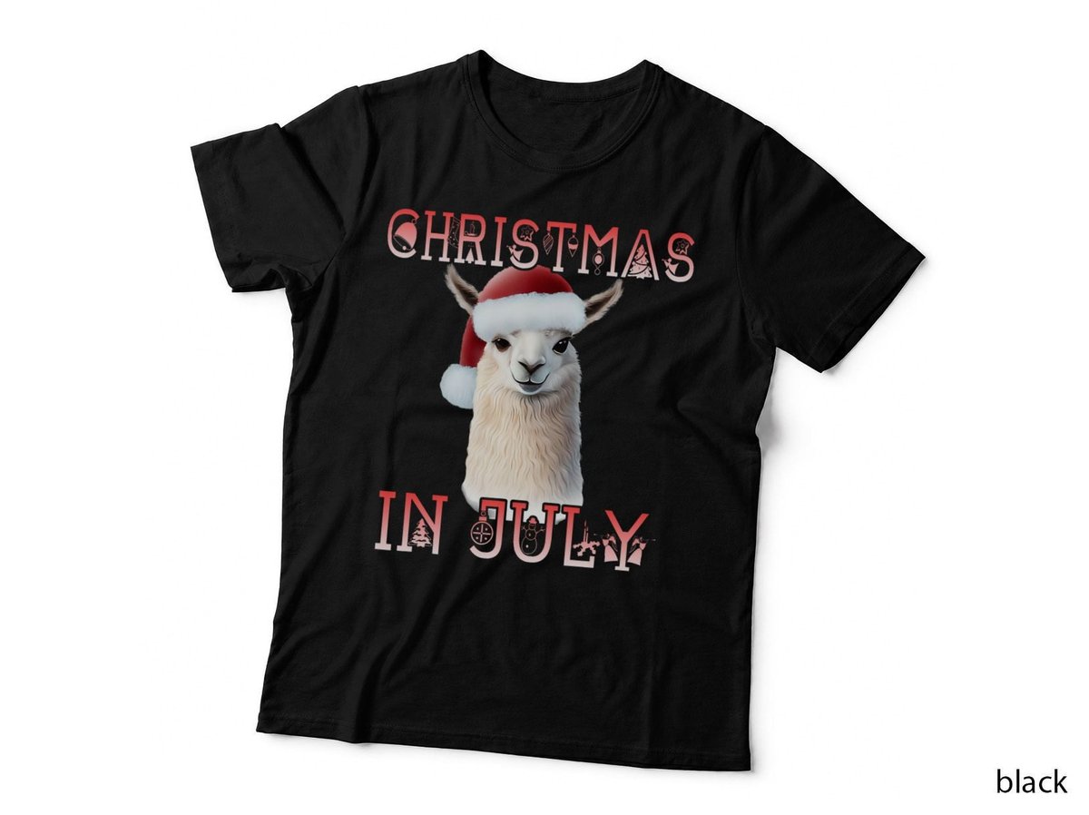 Festive Alpaca Christmas in July T-Shirt, Holiday Cheer, Pet Lover Apparel