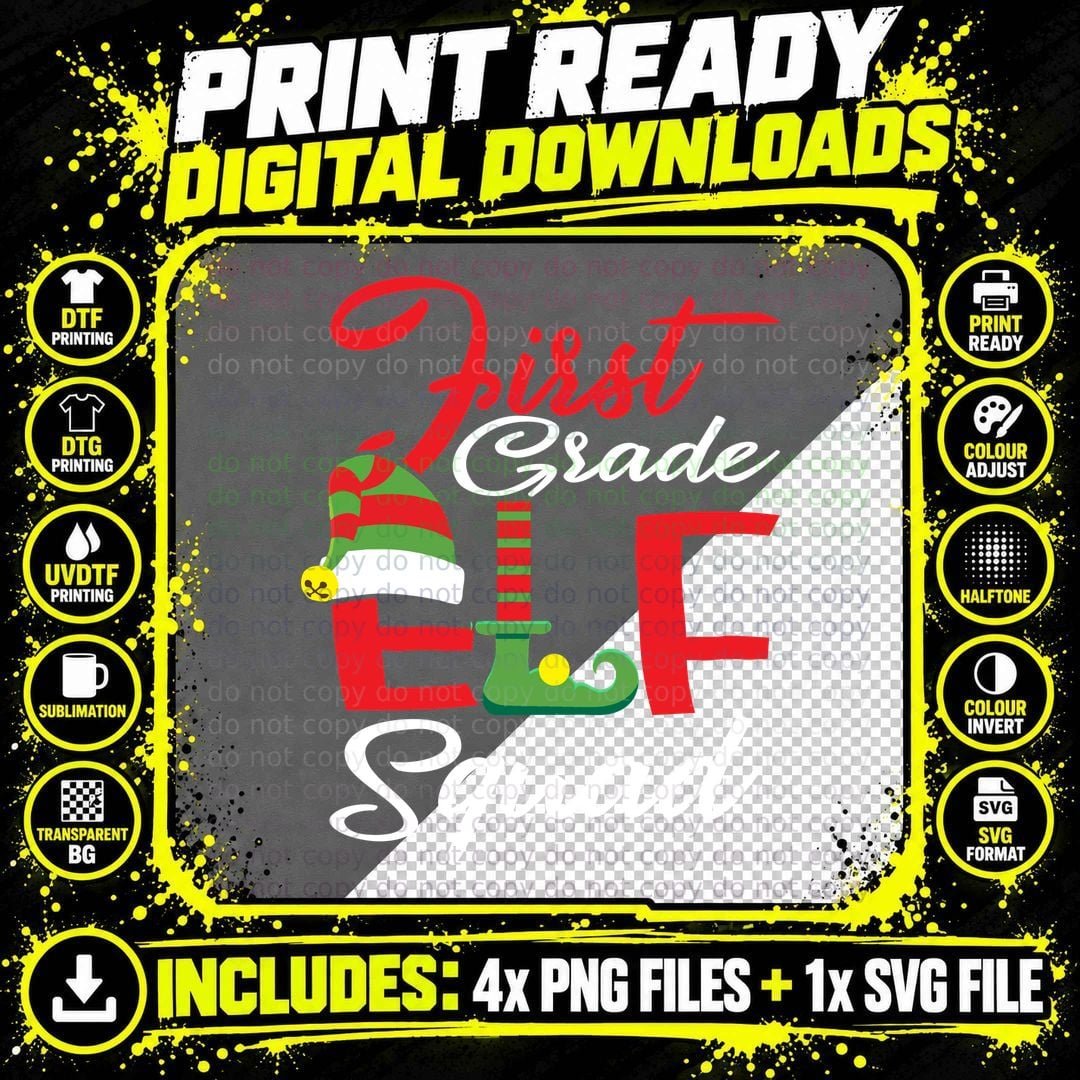 First Elf T-Shirt, Christmas Holiday Theme Png SVG Digital Bundle