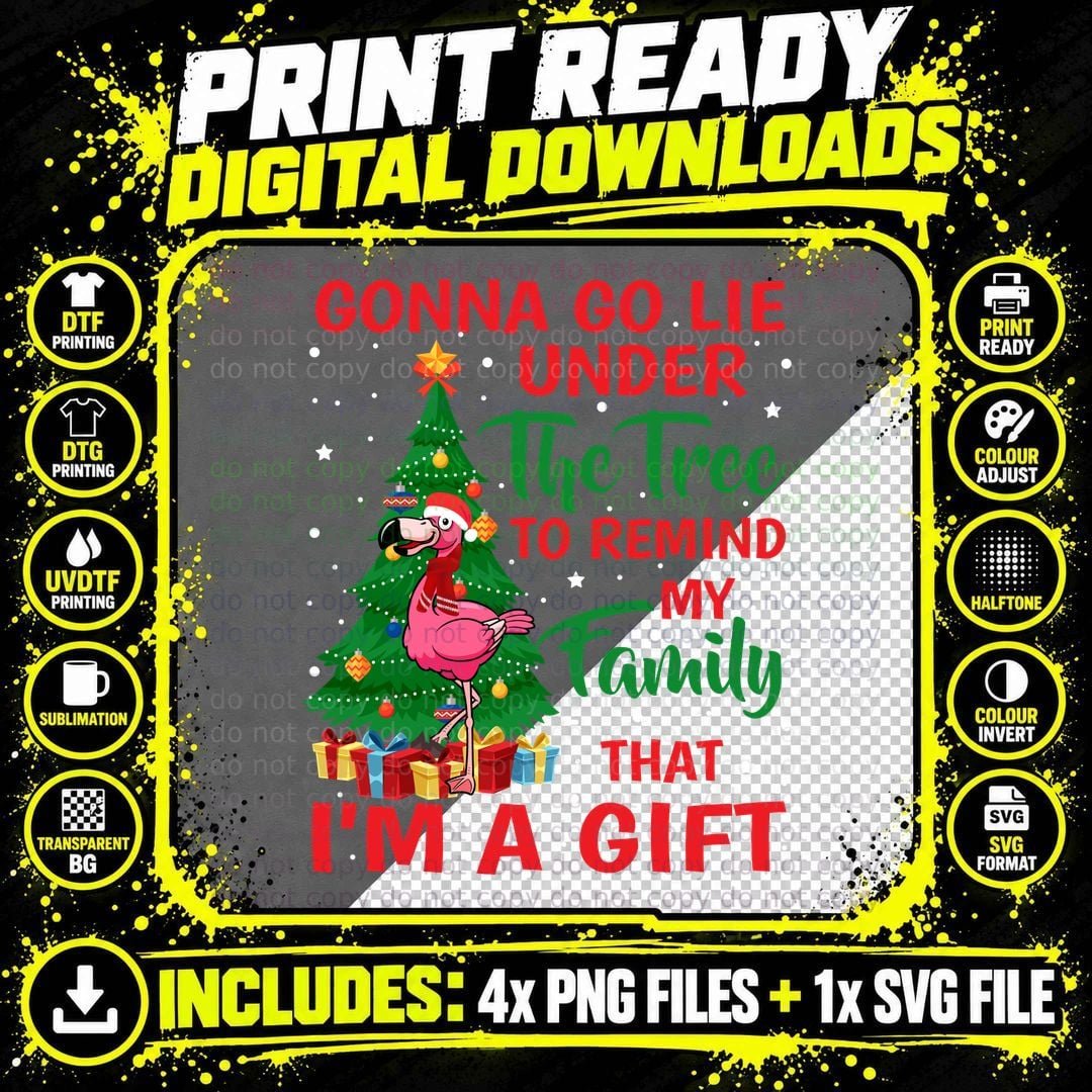 Flamingo Christmas Tree T-Shirt, Holiday Sarcasm Png SVG Digital Bundle
