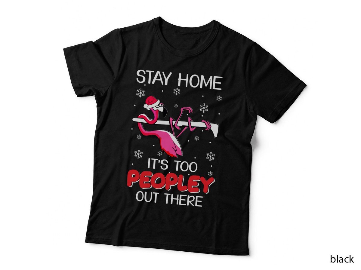 Flamingo Santa Hat T-Shirt, Christmas Holiday Print, Pet Lover Apparel
