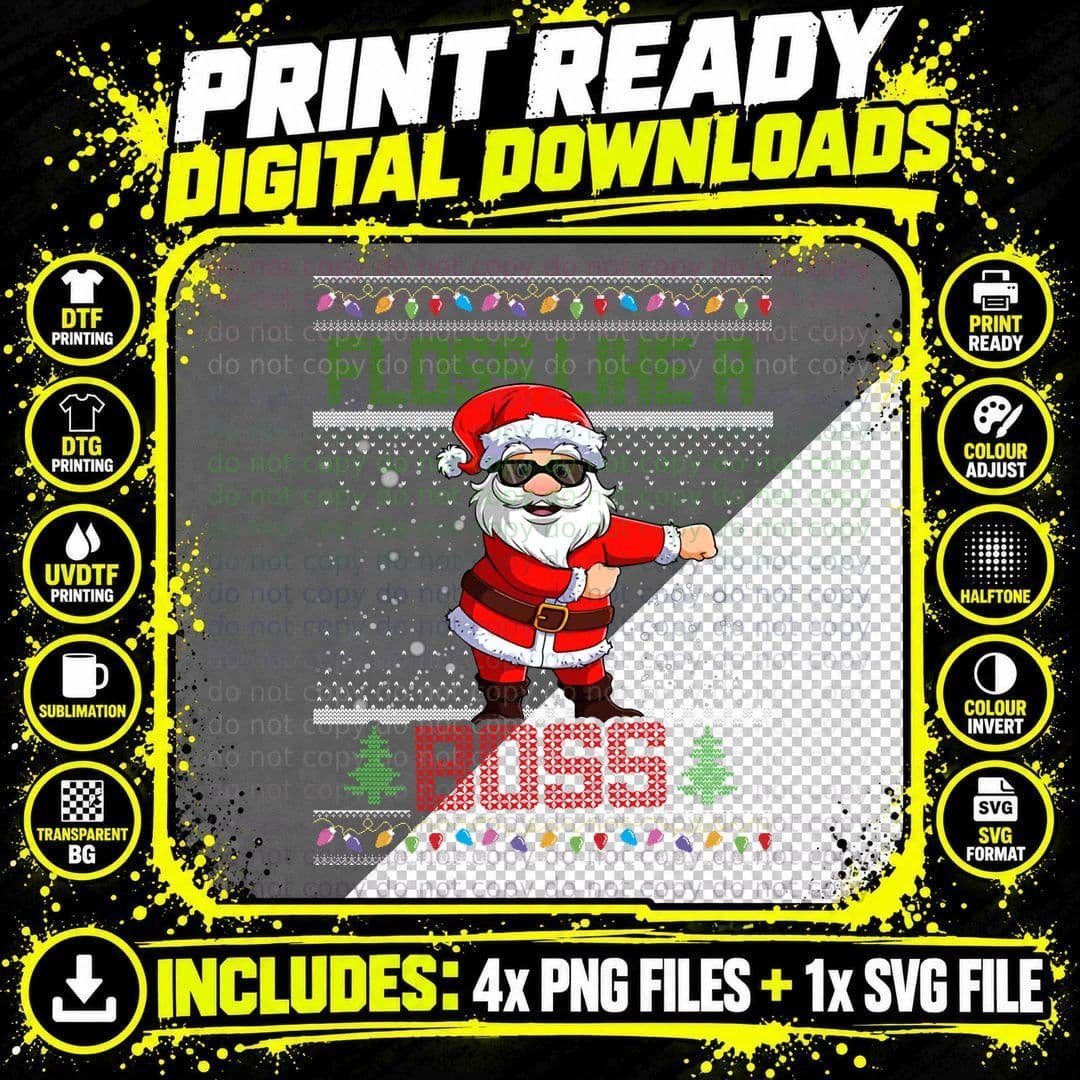 Floss Like a Boss T-Shirt, Christmas Party, Festive Fun Png SVG Digital Bundle