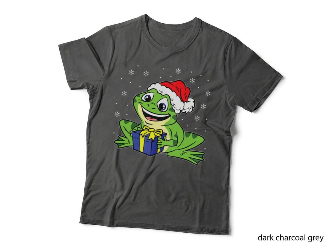 Frog Santa Hat Christmas T-Shirt, Festive Holiday Print, Pet Lover Apparel