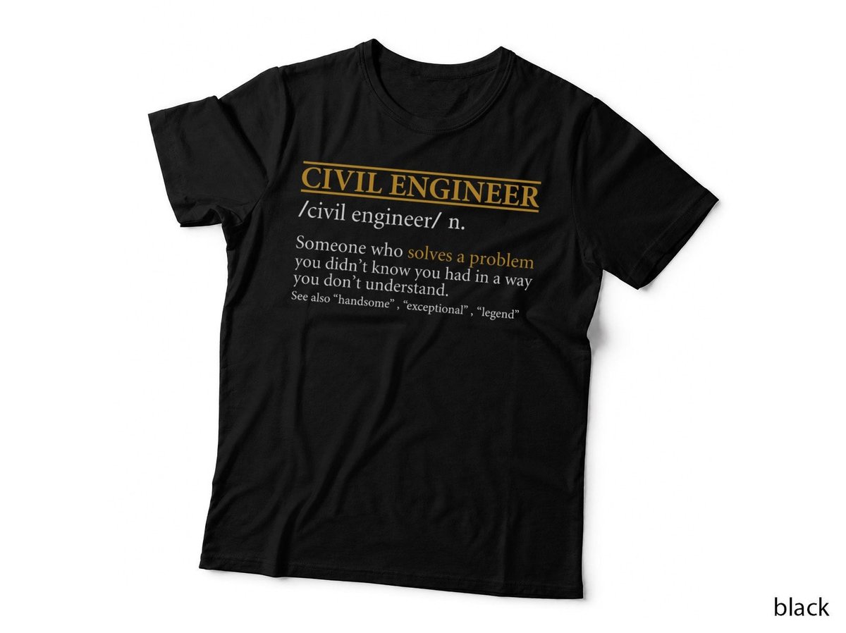 Funny CIVIL Engineer Definition Birthday or Christmas T-Shirt