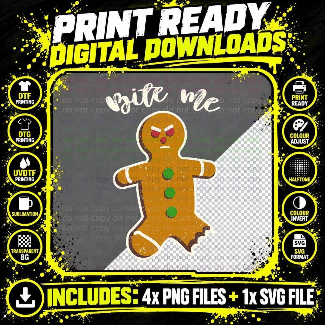 Funny Gingerbread Man T-Shirt, Christmas Humor Png SVG Digital Bundle