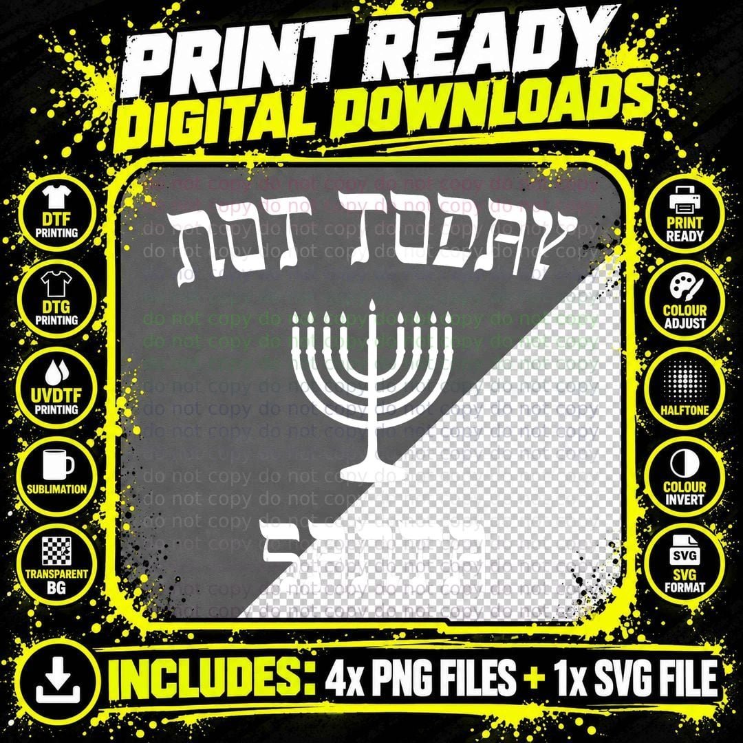 Funny Jewish Hanukkah Sweatshirt, Not Today Santa Png SVG Digital Bundle