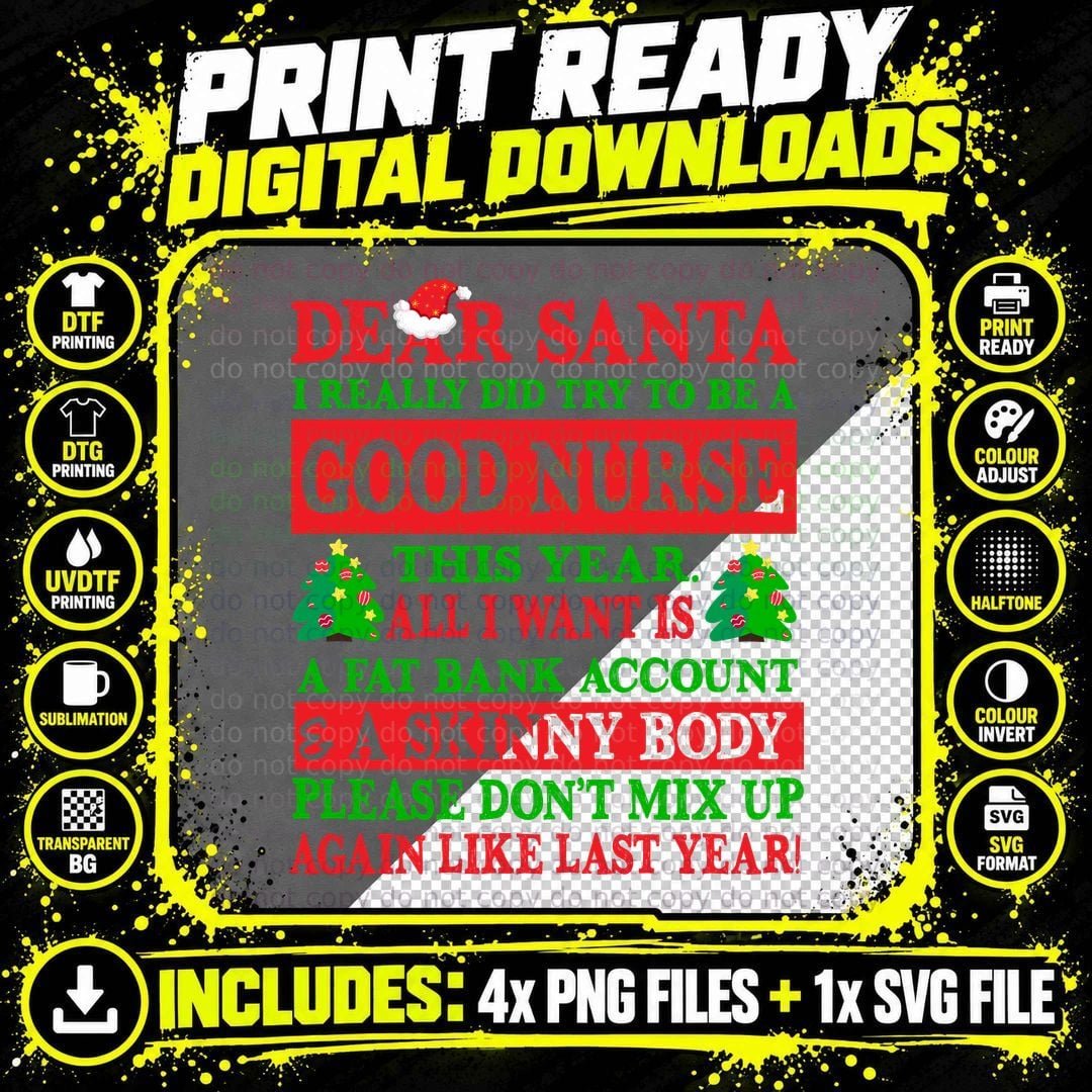 Funny Nurse Christmas T-Shirt, Sarcasm Humor Png SVG Digital Bundle